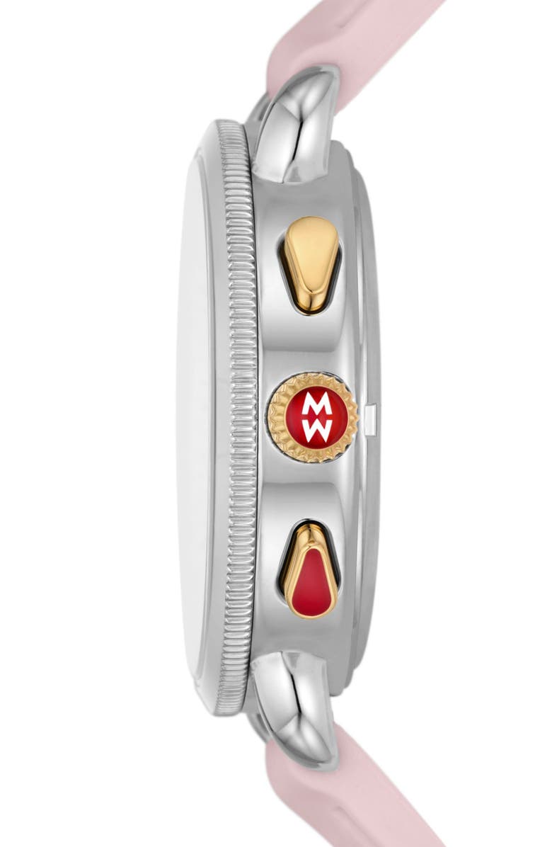 MICHELE Sporty Sport Sail Chronograph Watch Head With Silicone Strap, 38mm, Alternate, color, 