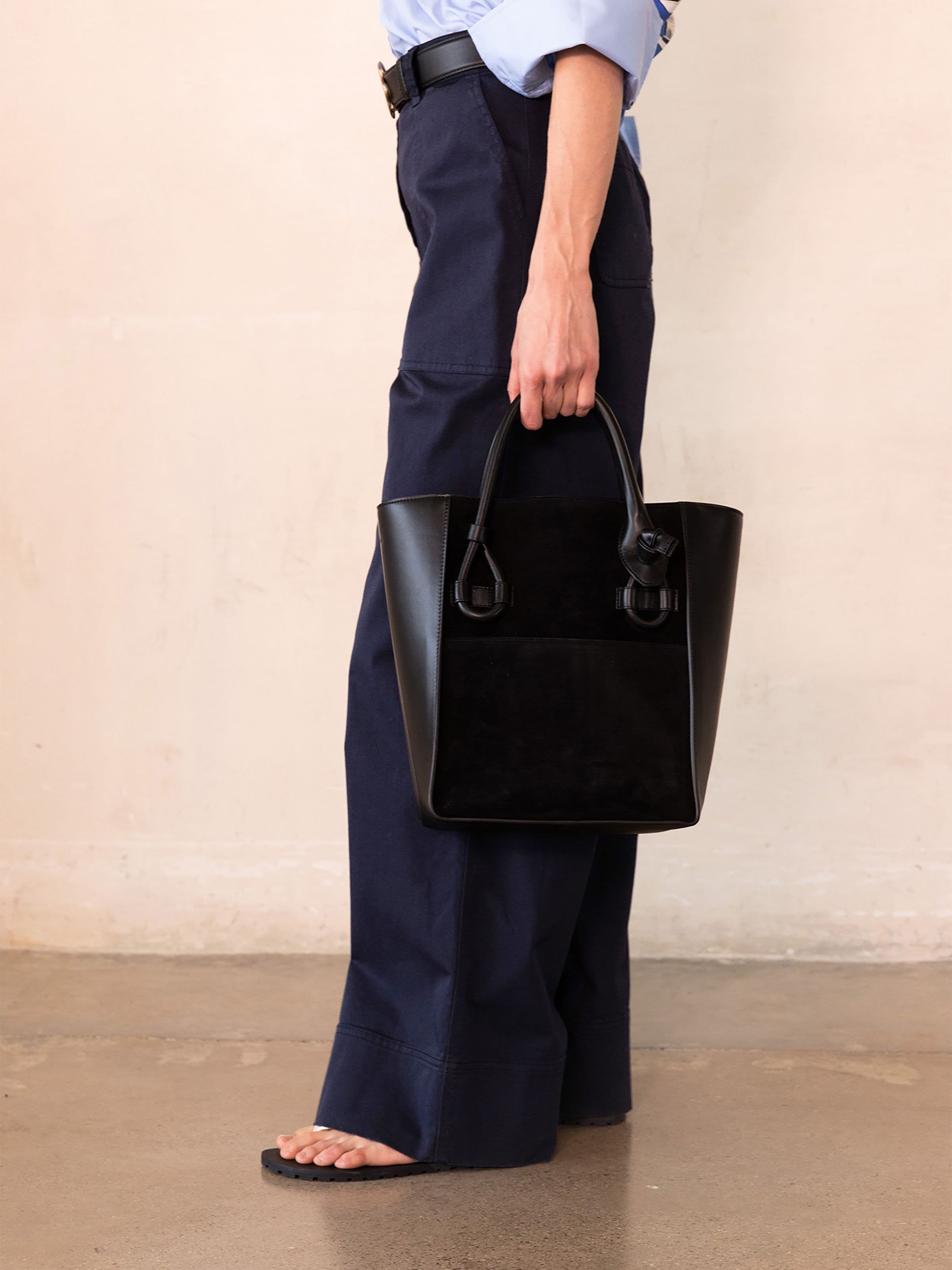 North / South Tote Bag Nappa Mix, Alternate, color, Black