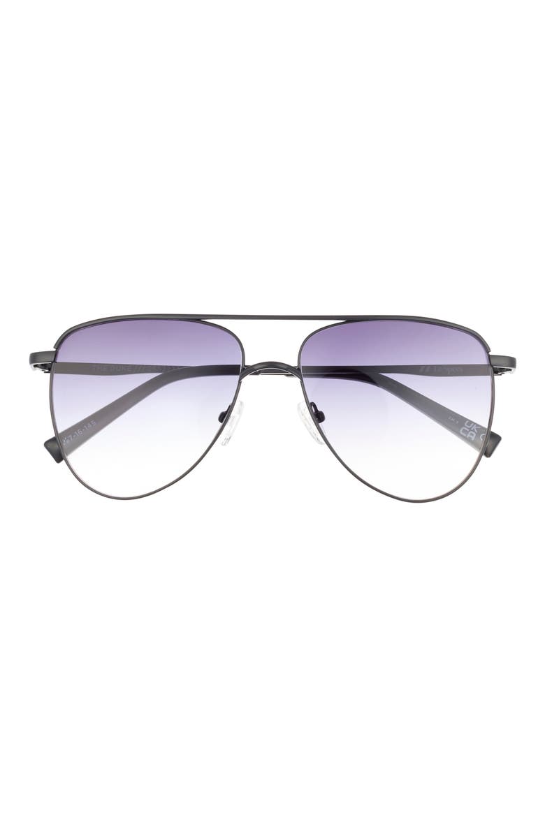 The Duke 57mm Aviator Sunglasses, Main, color, MATTE BLACK