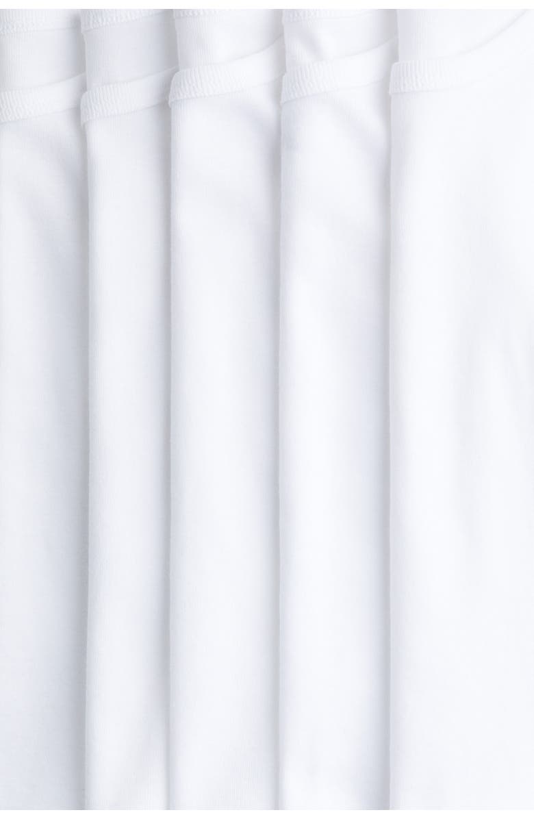 H&M 5-pack Cotton Vest Tops, Alternate, color, White