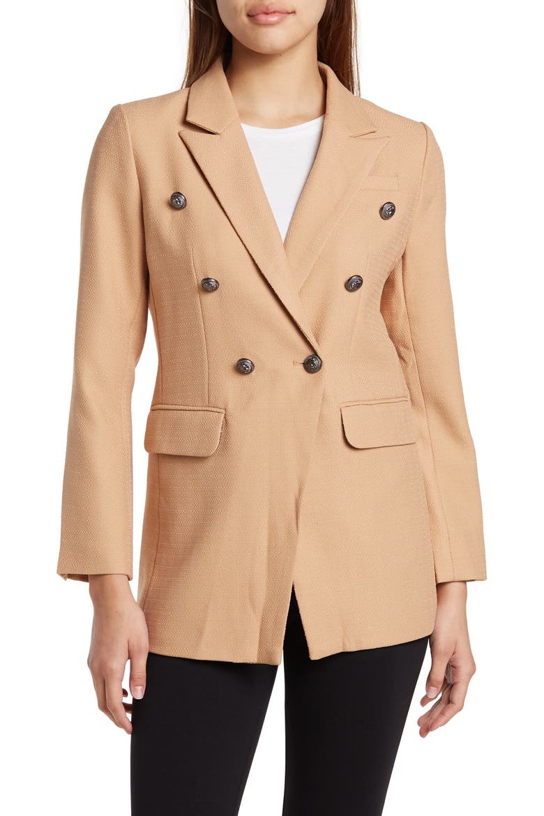 Princess Polly Textured Blazer, Main, color, CAMEL