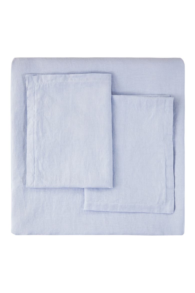 Linen Duvet Set, Main, color, BLUE