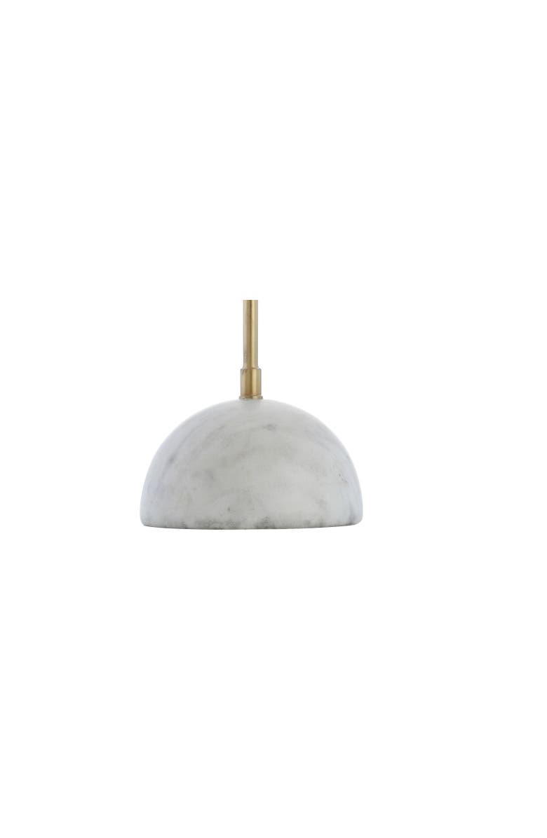 JONATHAN Y Stephen Metal/Marble LED Table Lamp, Alternate, color, Brass Gold/White