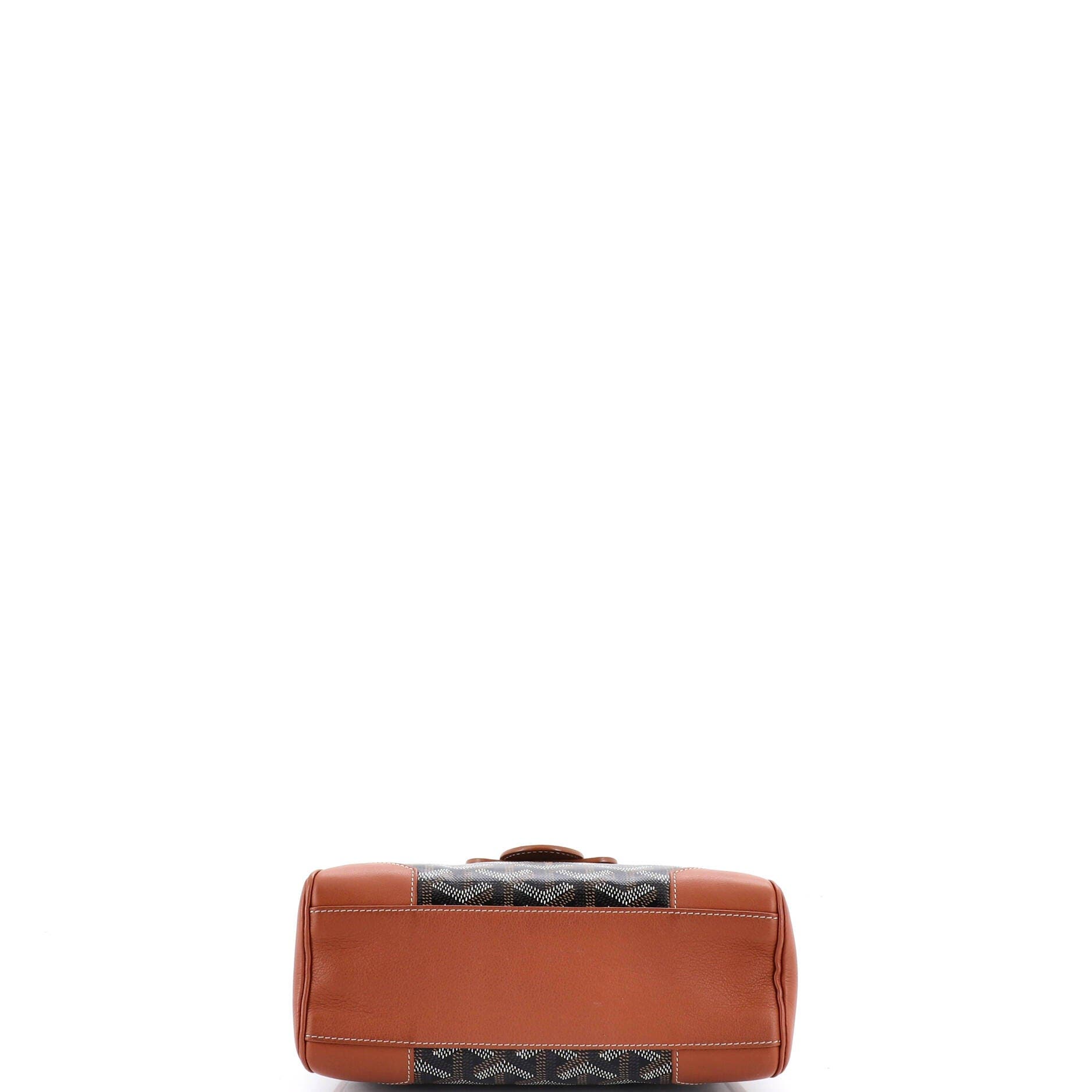 Pre-Owned Goyard Saigon Top Handle Bag Coated Canvas with Leather Mini, Alternate, color, Brown