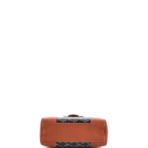 Pre-owned Goyard Goyard Saigon Top Handle Bag Coated Canvas With Leather Mini In Brown