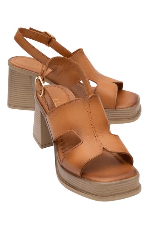 Forever & Always Shoes Zennia Leather Platform Sandal In Brown