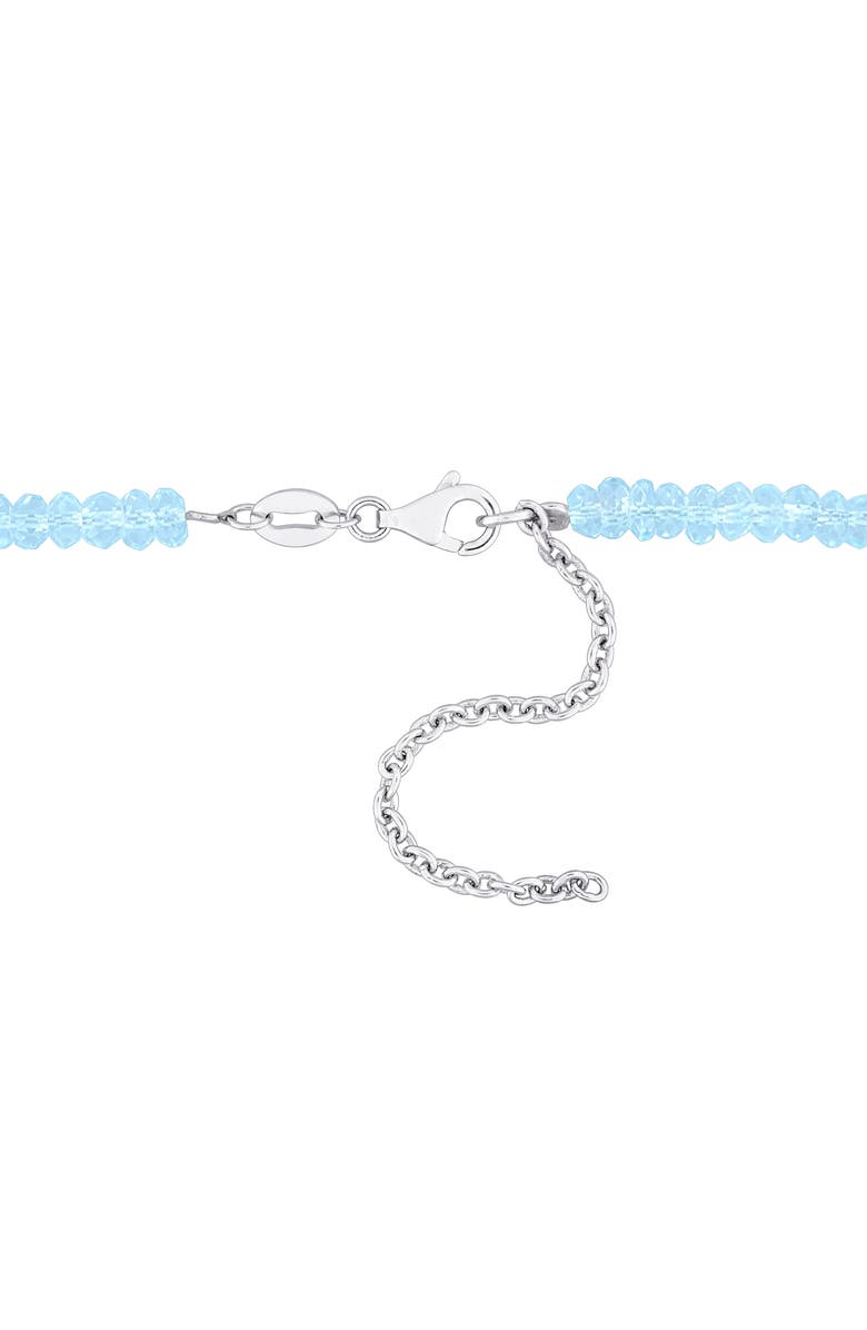 DELMAR Beaded Blue Topaz Hoop Earrings, Bracelet & Necklace Set, Alternate, color, Blue