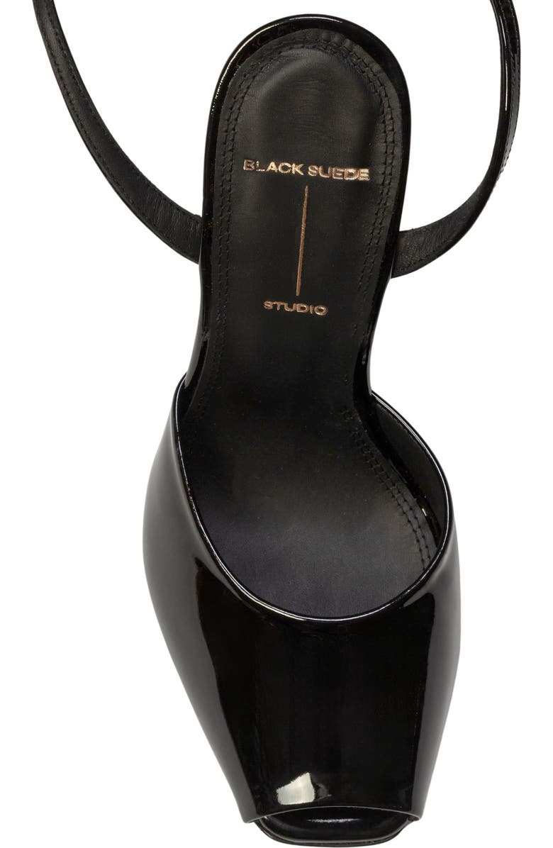 BLACK SUEDE STUDIO Wren 100 Sandal, Alternate, color, Black Patent Leather