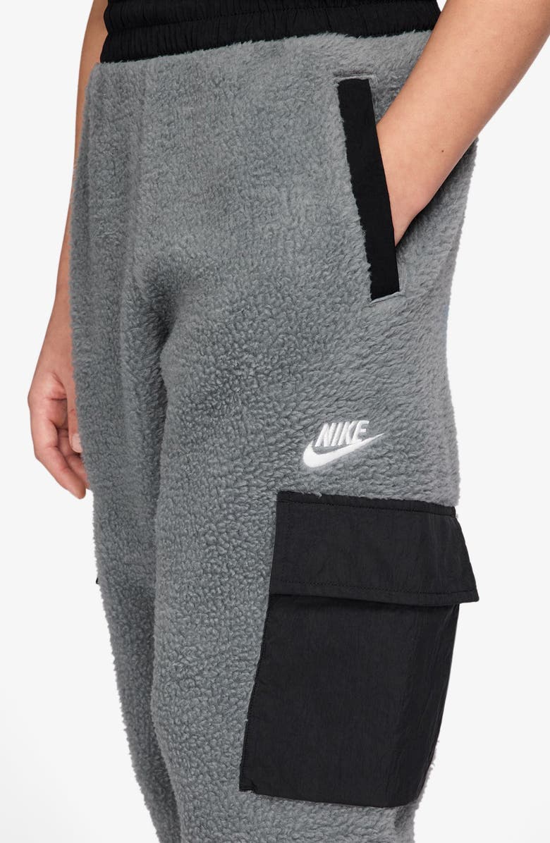 Nike Kids' Sportswear Club Fleece Cargo Joggers, Alternate, color, Smoke Grey/ Black/ White