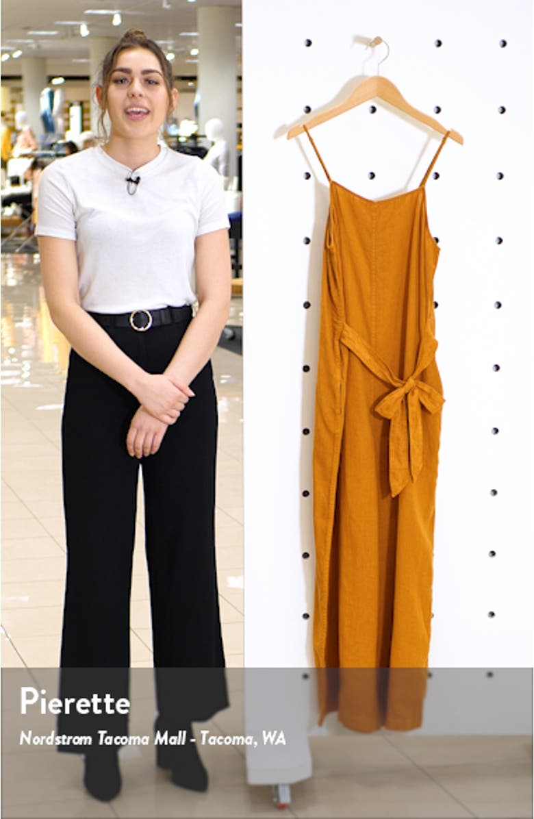 Tie Waist Linen Jumpsuit, sales video thumbnail