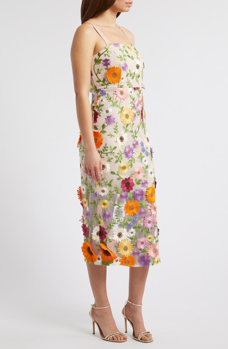 Sam Edelman 3D Floral Embroidered Sheath, Alternate, color, Multi