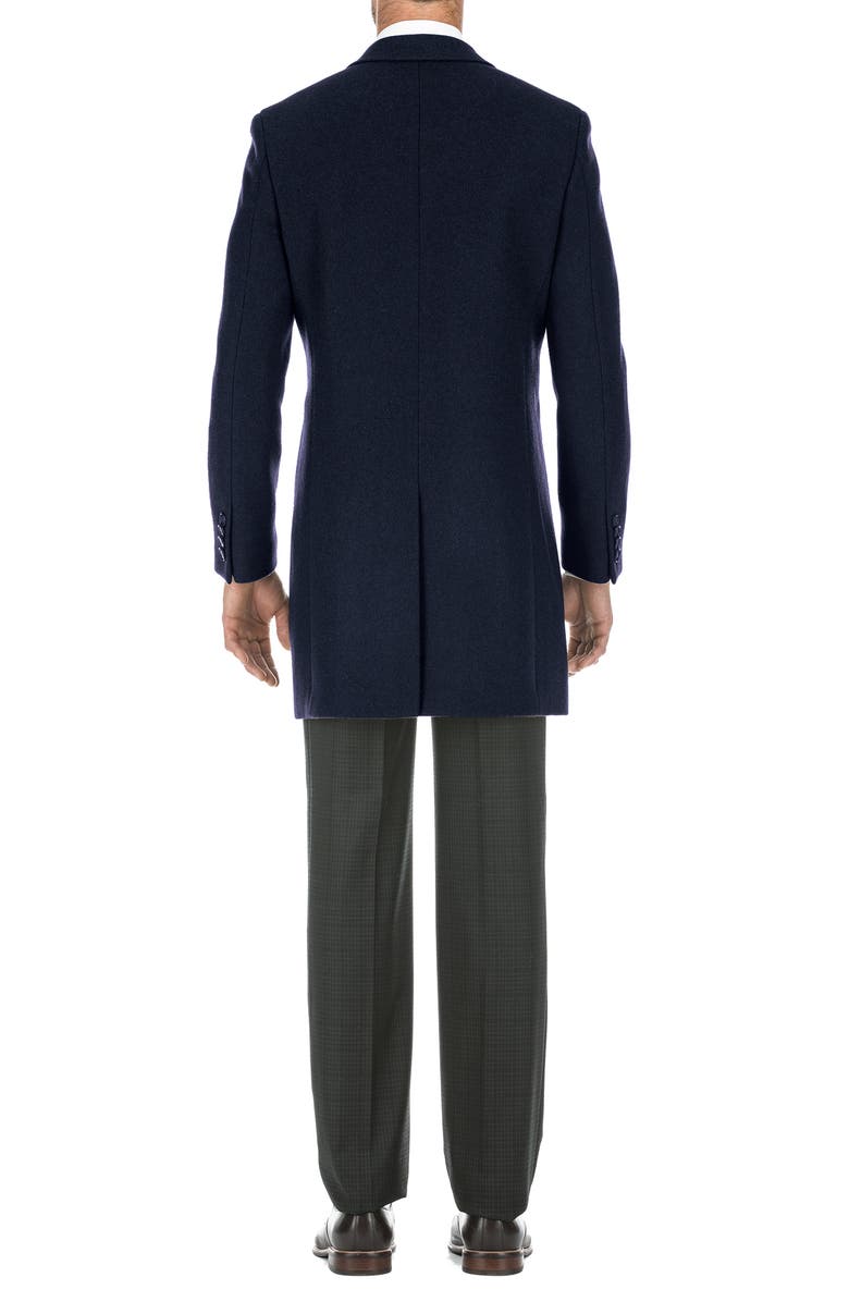 English Laundry Wool Blend 3-Button Three-Quarter Length Top Coat, Alternate, color, Navy