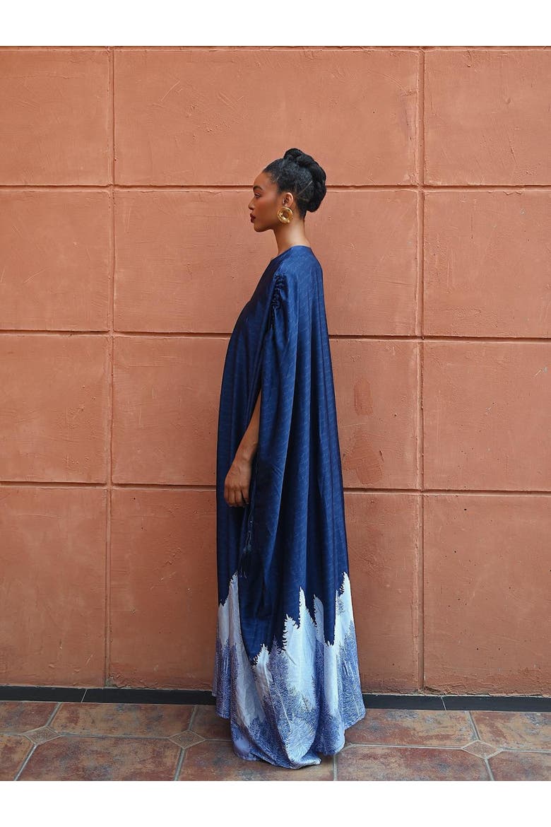Suri Silk Caftan, Alternate, color, Blue