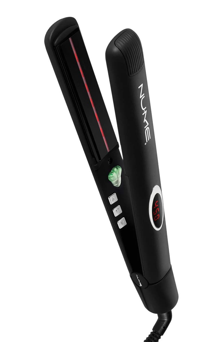 NUME Megastar Flat Iron | 1-inch Tourmaline Hair Straightener, Main, color, Black / Silver