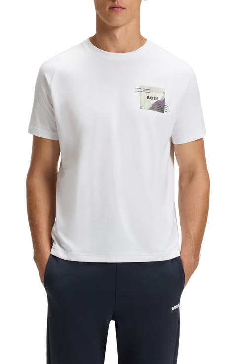 Stripe Zone Stretch Cotton Blend Graphic T-Shirt