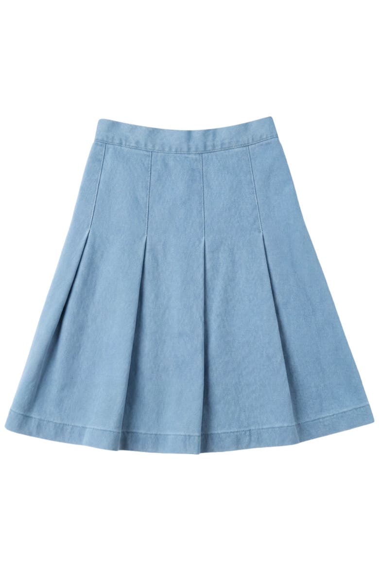 Girls Denim Pleated Skirt, Main, color, Light Denim
