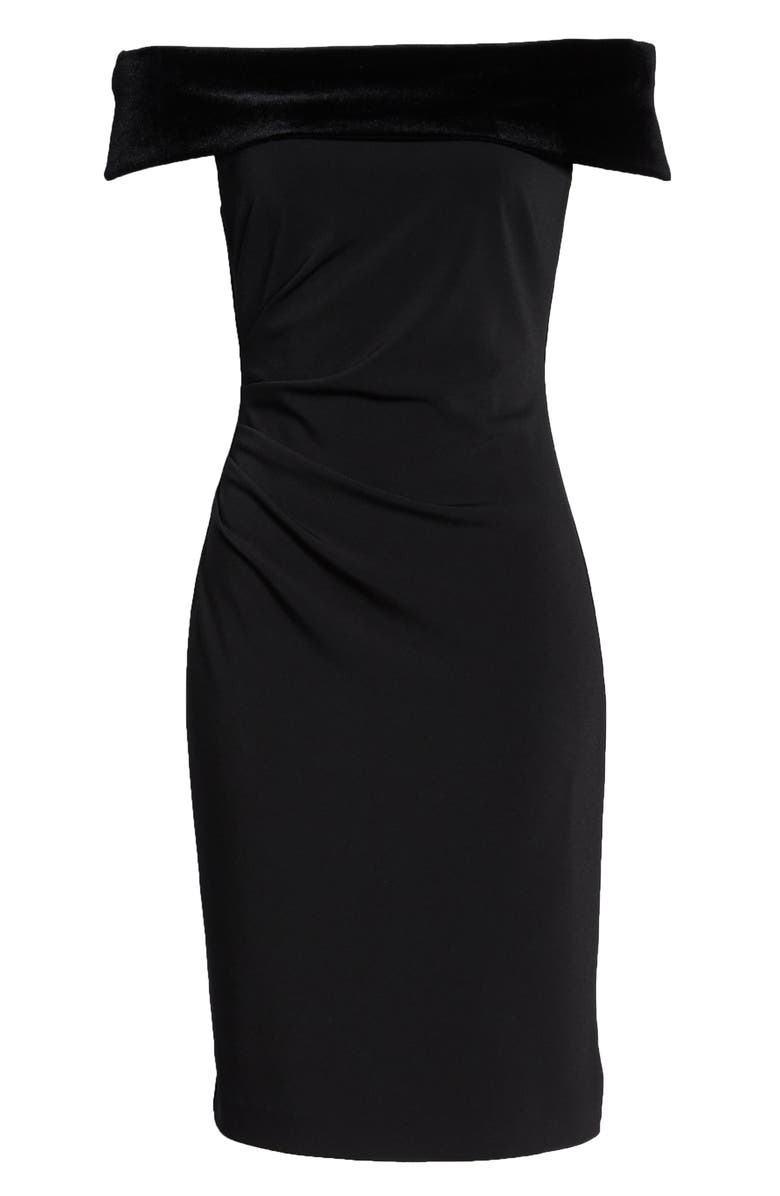 Vince Camuto Velvet Neck Off the Shoulder Sheath, Alternate, color, 