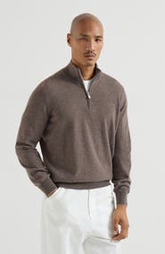 Brunello Cucinelli Cashmere sweater with half zip
