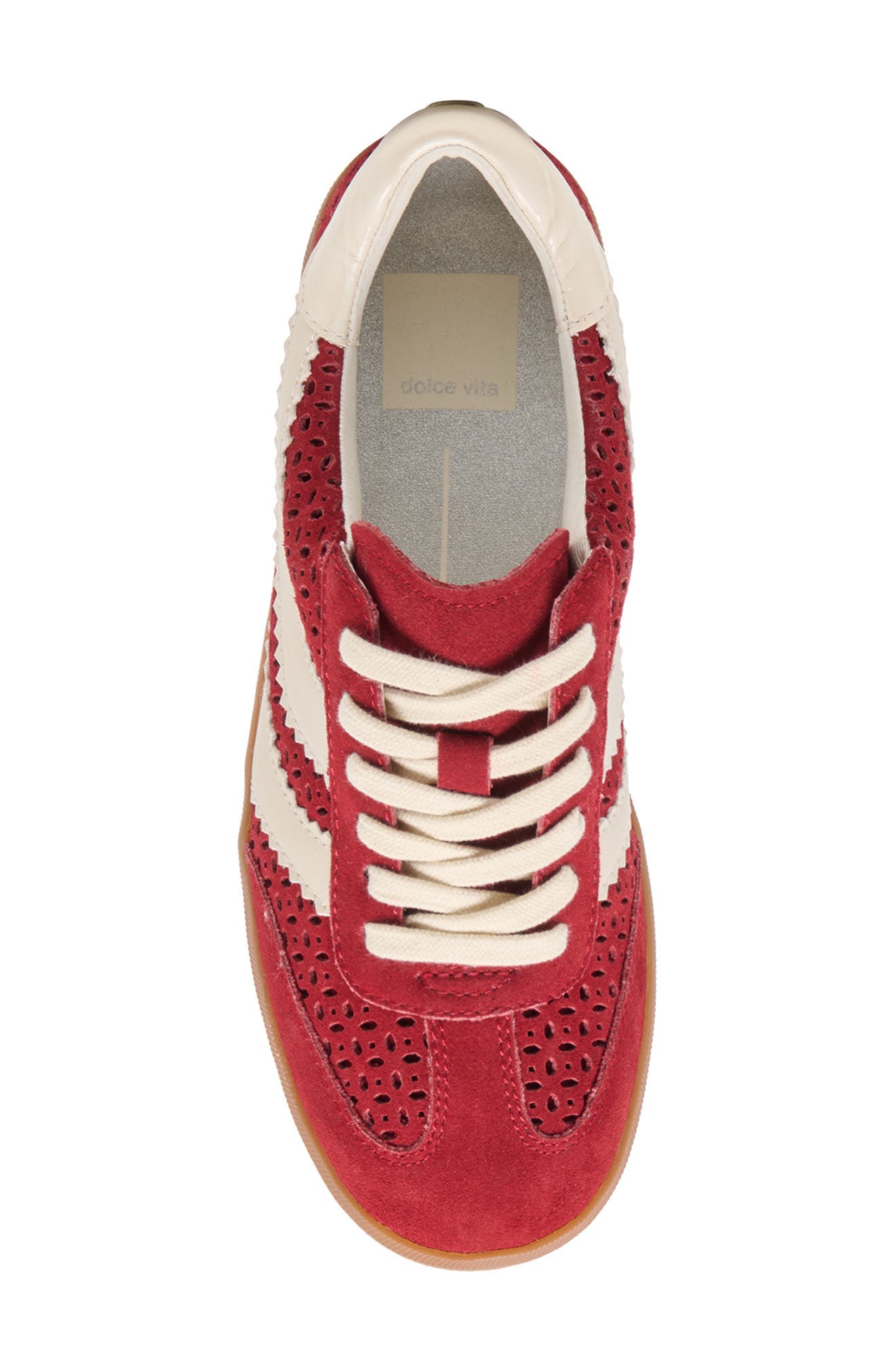 Merit Perforated Sneaker, Alternate, color, CRIMSON SUEDE
