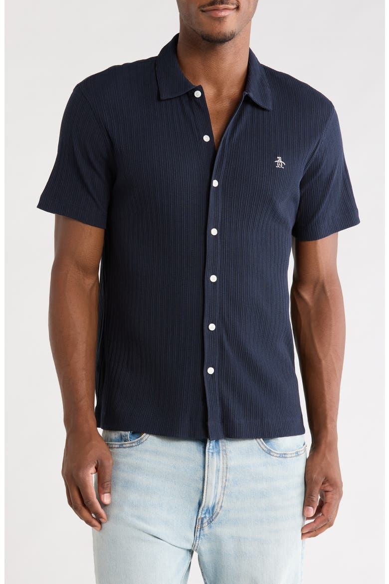 Raised Rib Knit Polo, Main, color, 413 DARK SAPPHIRE