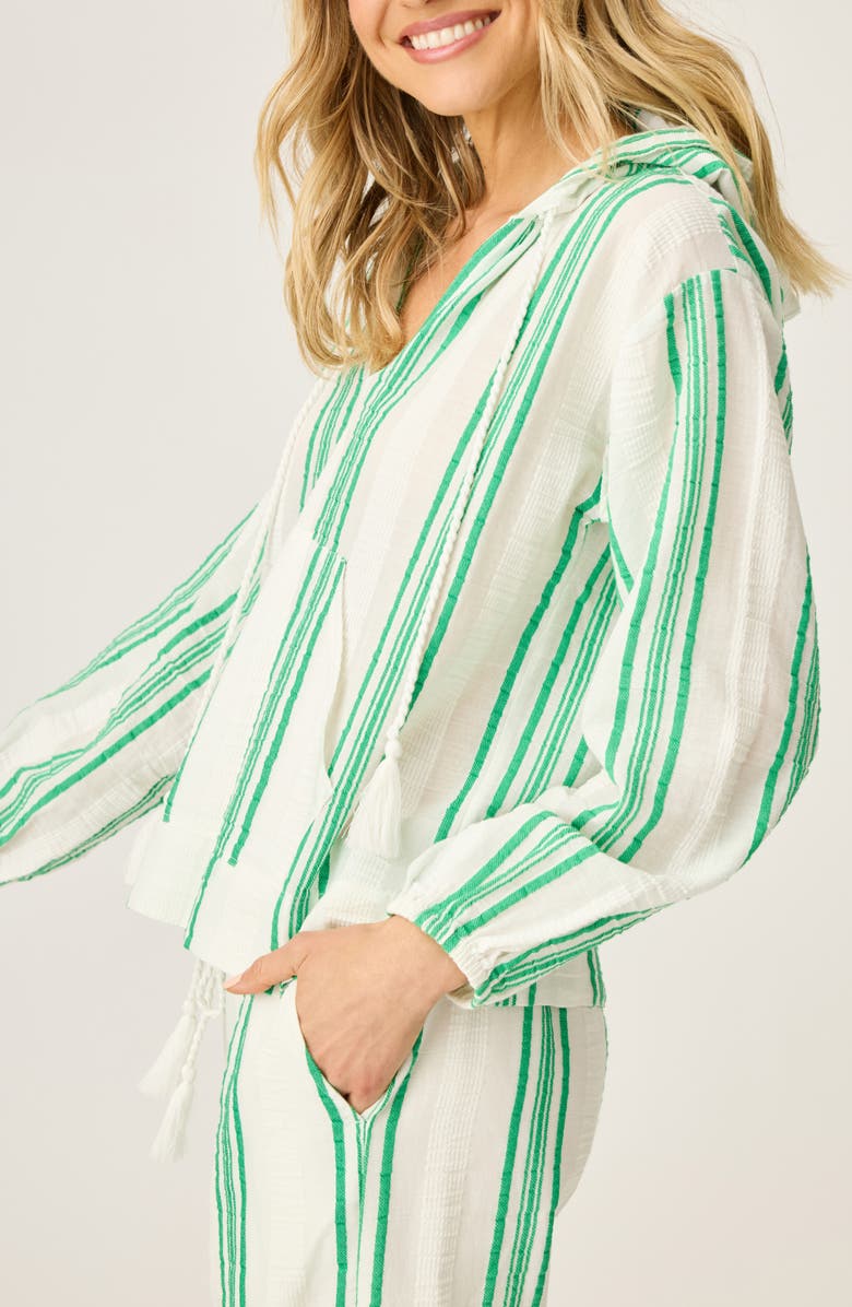 PJ Salvage The Beachcomber Stripe Puckered Gauze Hoodie, Alternate, color, 