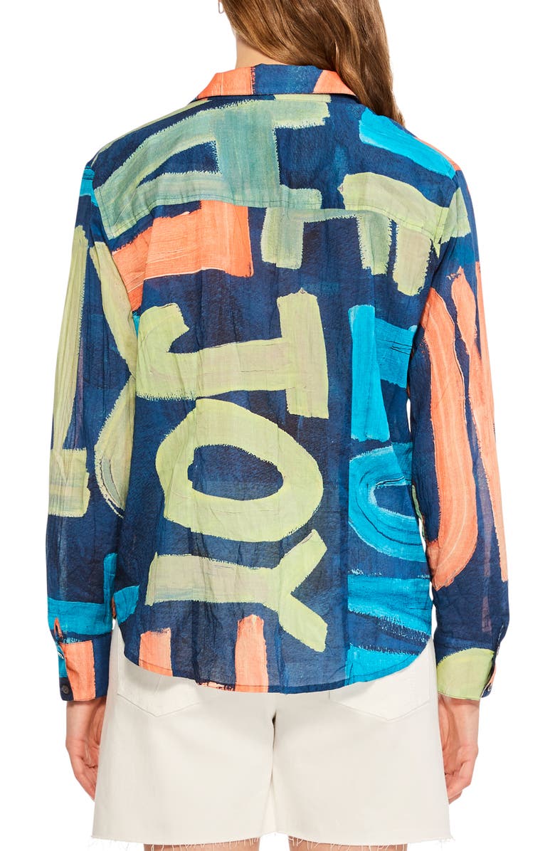 NIC+ZOE Love Art Joy Crinkle Shirt, Alternate, color,