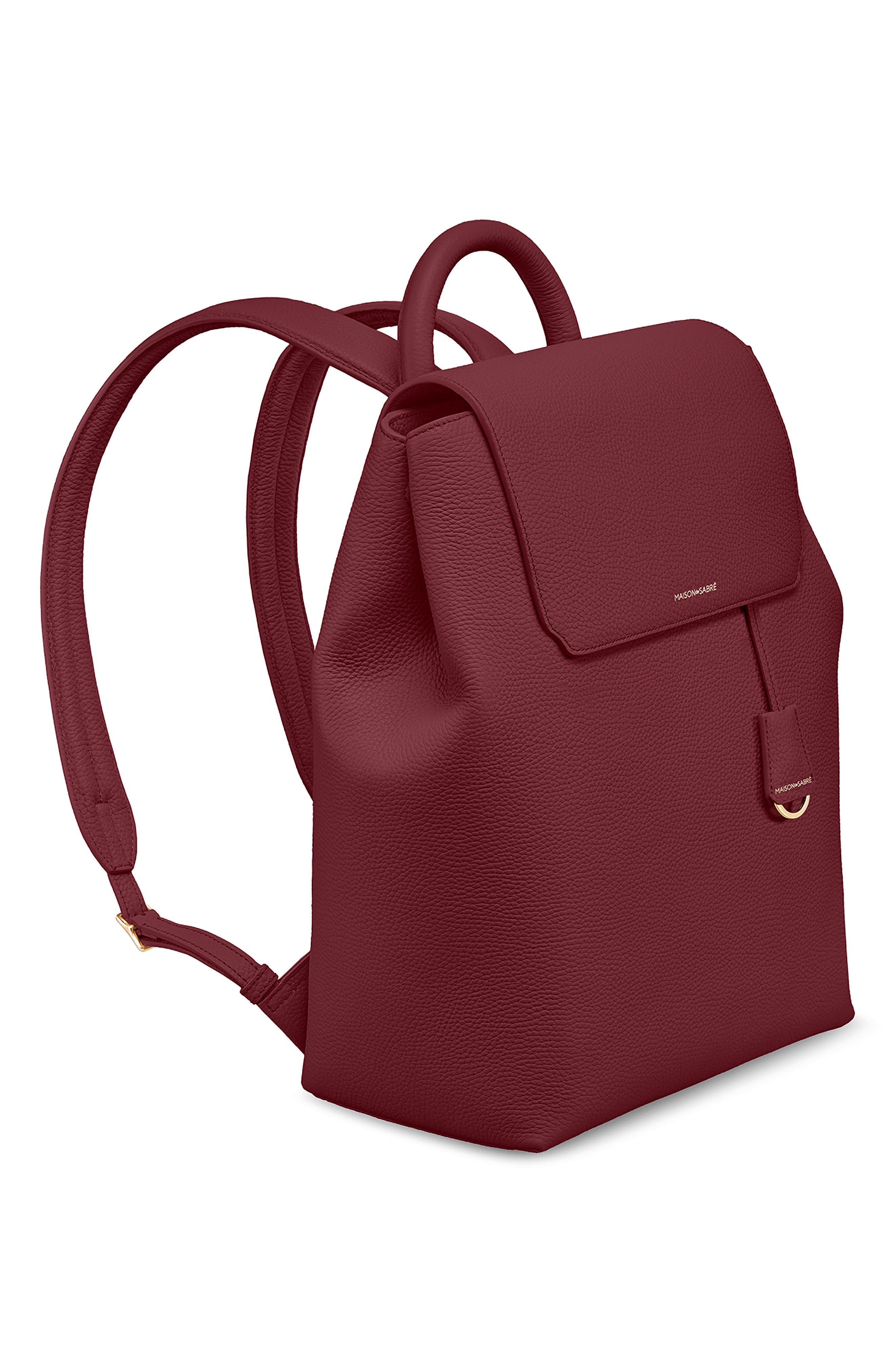The Medium Soft Backpack, Alternate, color, Plum Red