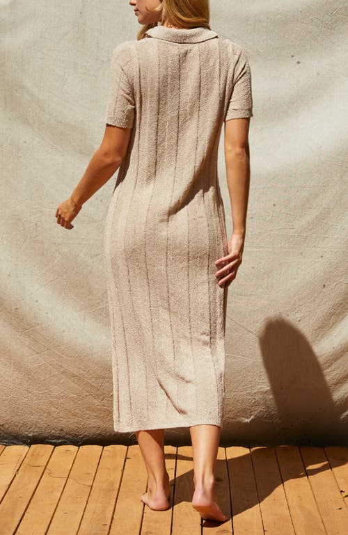 CRESCENT CRESCENT RIBBED SWEATER KNIT POLO DRESS
