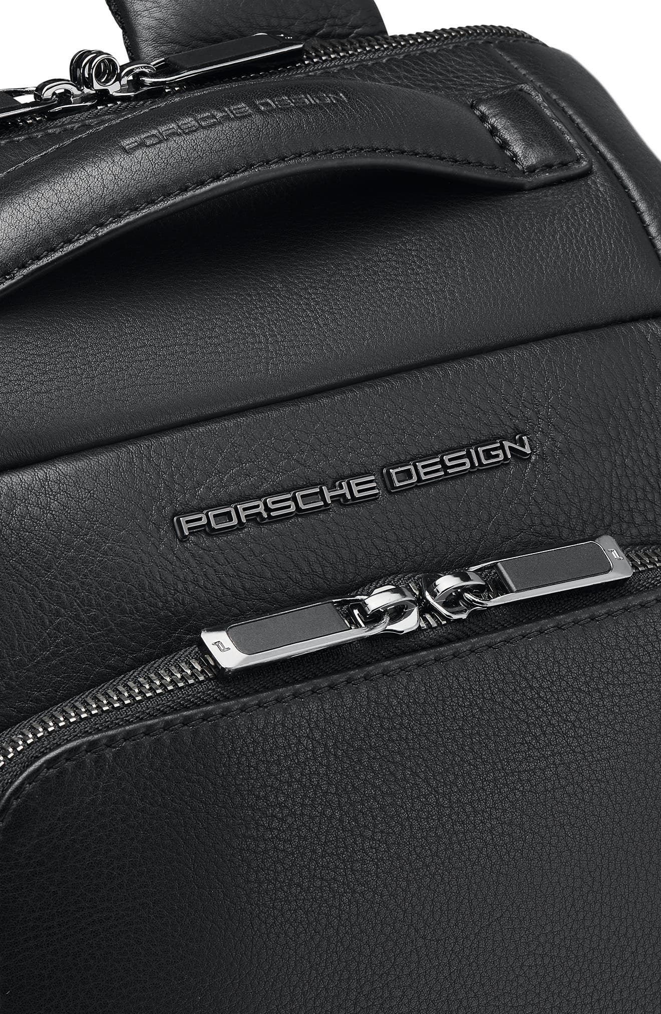 Porsche Design Roadster Water Resistant Leather Backpack, Alternate, color, 