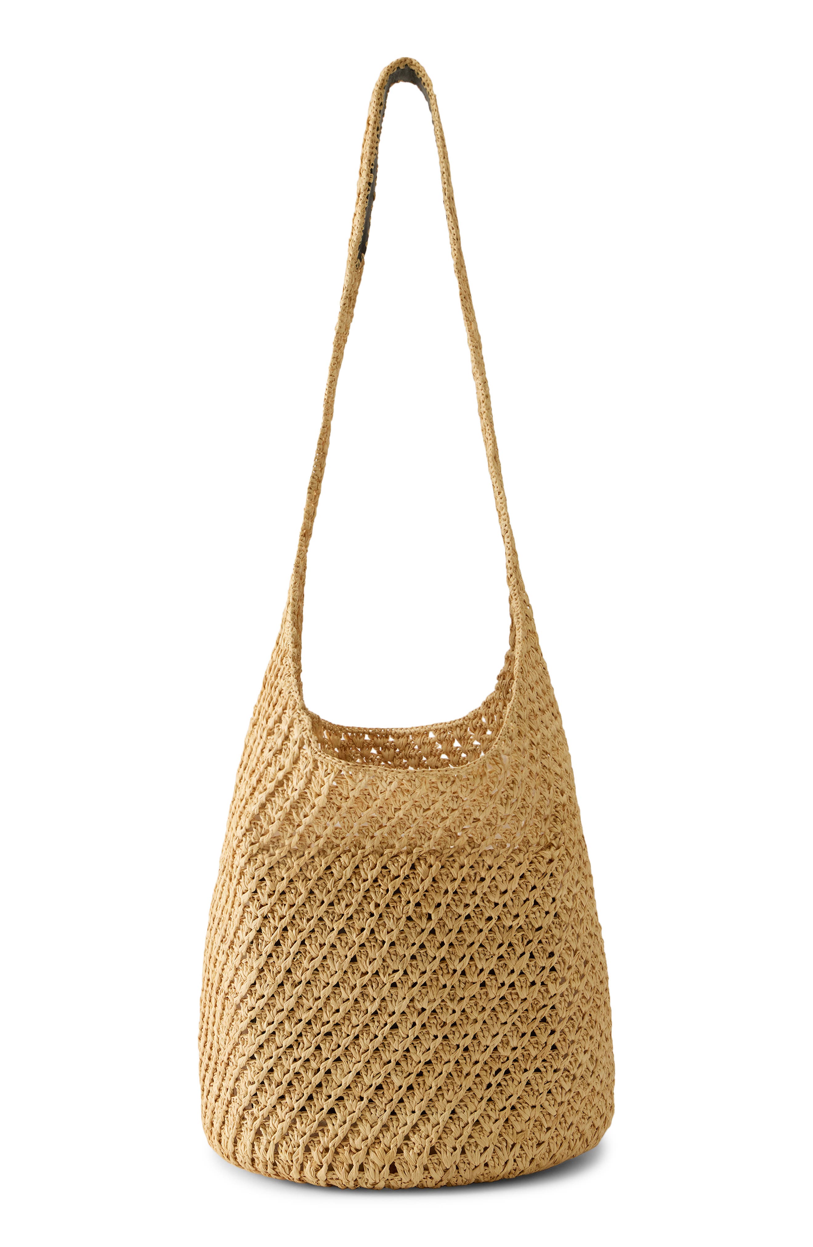 Helen Kaminski Lani Crochet Raffia Shoulder Bag, Alternate, color, Natural