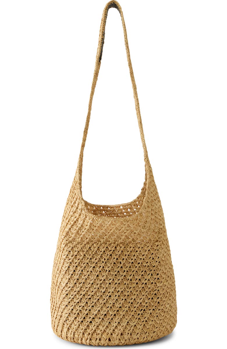 Helen Kaminski Lani Crochet Raffia Shoulder Bag, Alternate, color, Natural