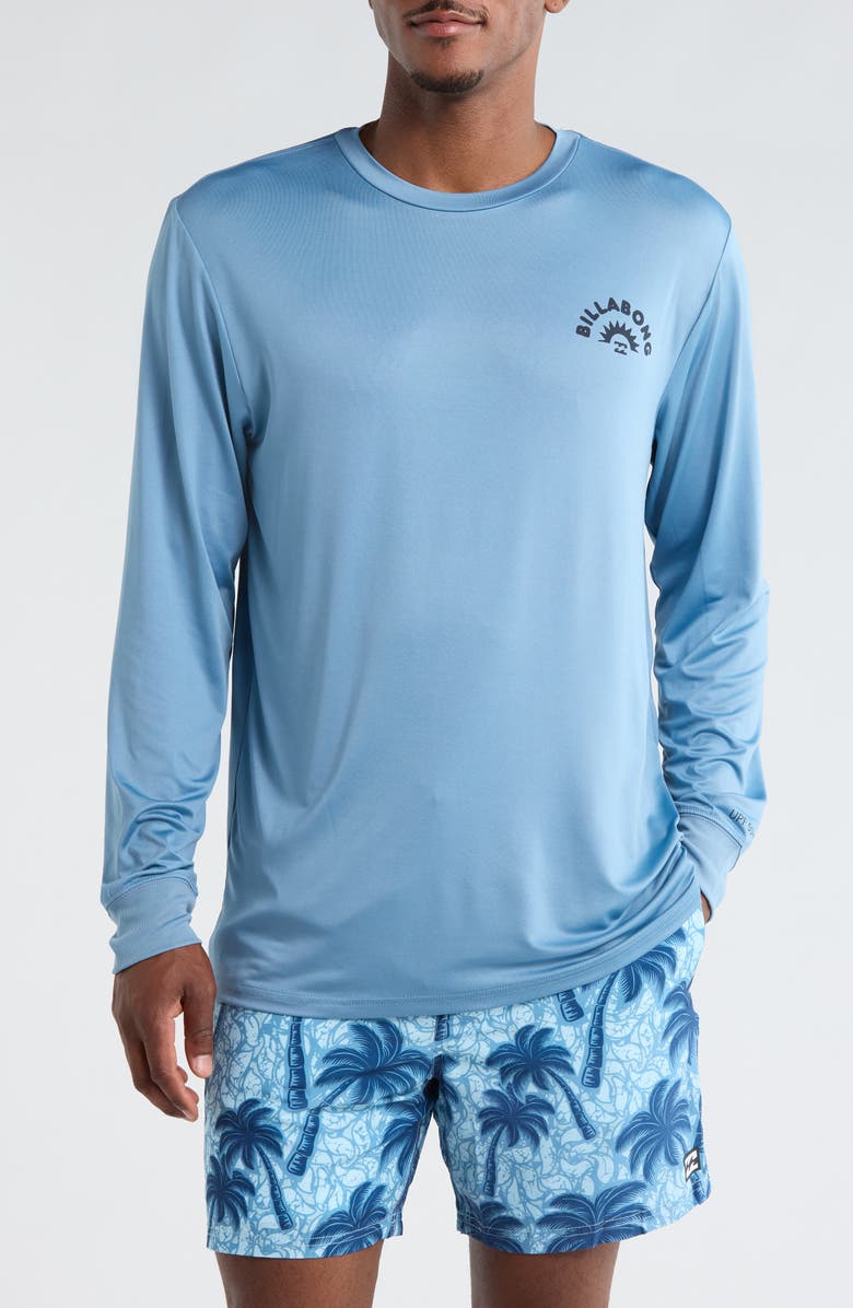 Billabong Heel Flip Crewneck Swim Top, Main, color, Vintage Indigo