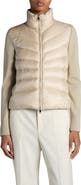 Moncler Quilted Down & Wool Knit Cardigan