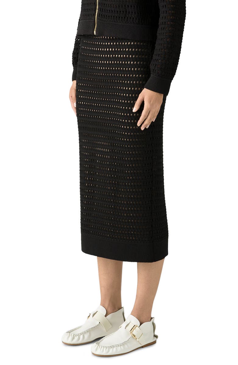 St. John Collection Open Crochet Knit Pencil Skirt, Alternate, color,