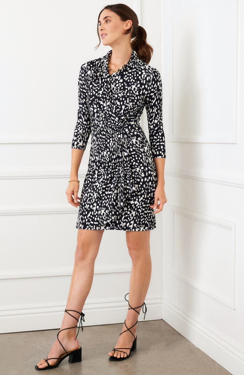 party midi dress with sleeves Semi-Formal Midi Party Dress with Short Sleeves Black / 12