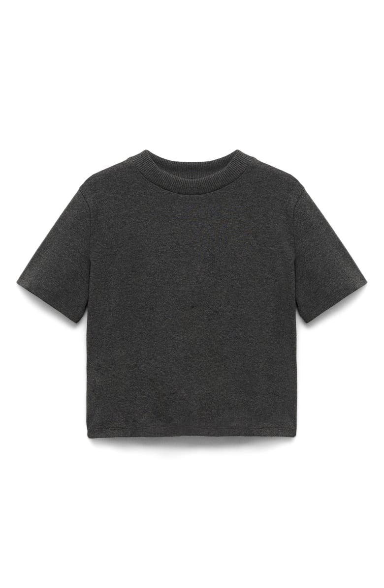 MANGO Crewneck Stretch Cotton Blend T-Shirt, Main, color, 
