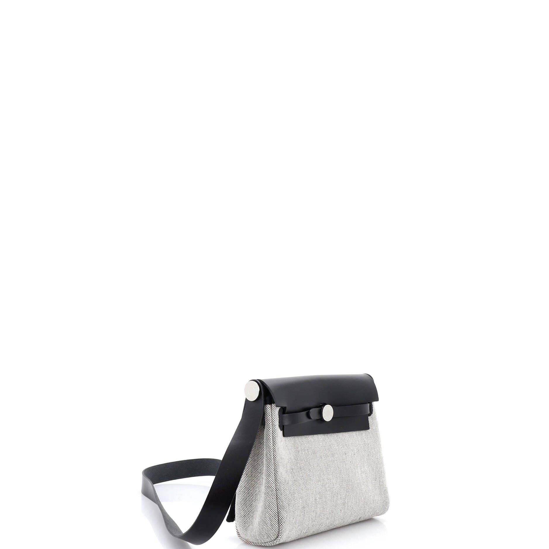 Pre-Owned Hermes Herbag Zip Toile and Leather 20, Alternate, color, Noir