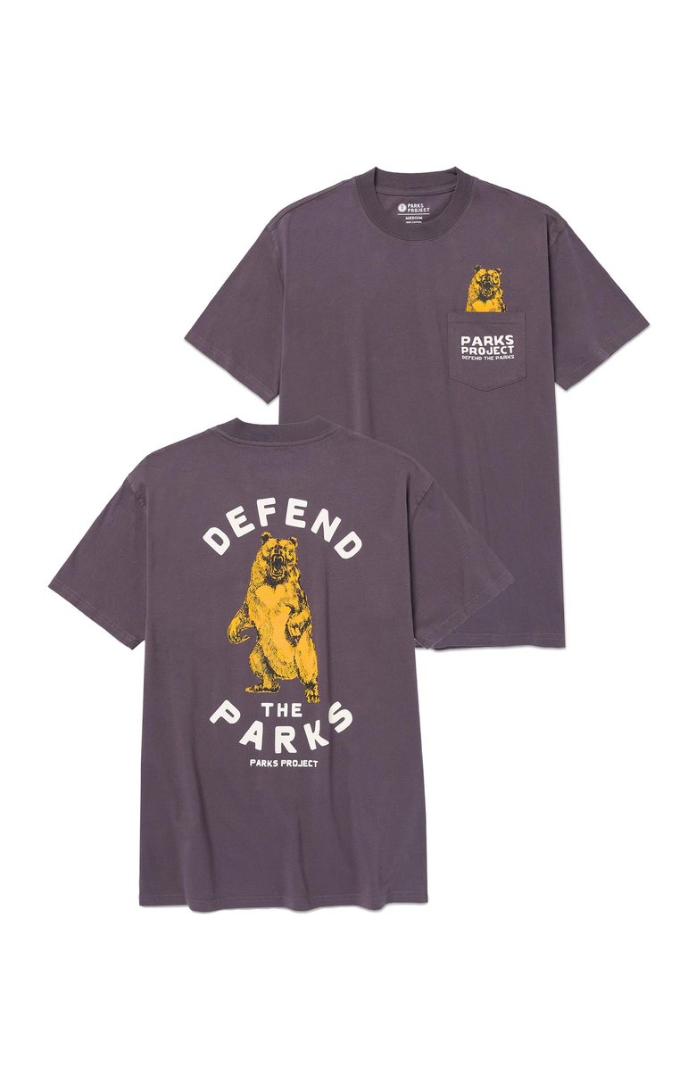 Parks Project Defend the Parks Bear Pocket Tee, Main, color, Graphite