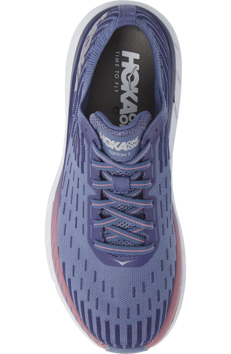 HOKA ONE ONE<sup>®</sup> Clifton 5 Knit Running Shoe, Alternate, color,