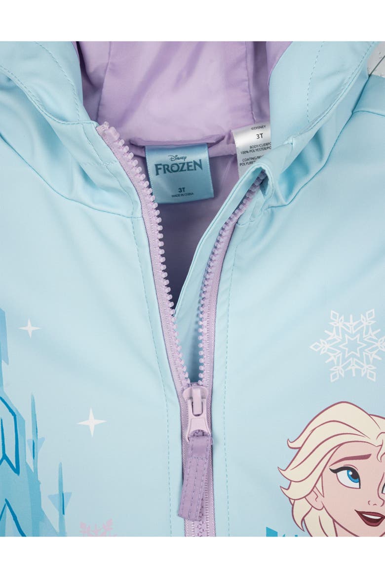 Frozen Queen Elsa Hooded Zip-Up Rain Jacket, Alternate, color, Elsa Ice Blue