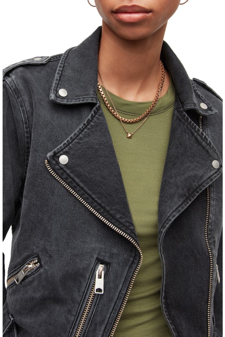Balfern Denim Biker Jacket, Alternate, color, WASHED GREY