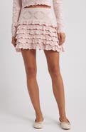 LoveShackFancy Kalliope Pointelle Ruffle Miniskirt