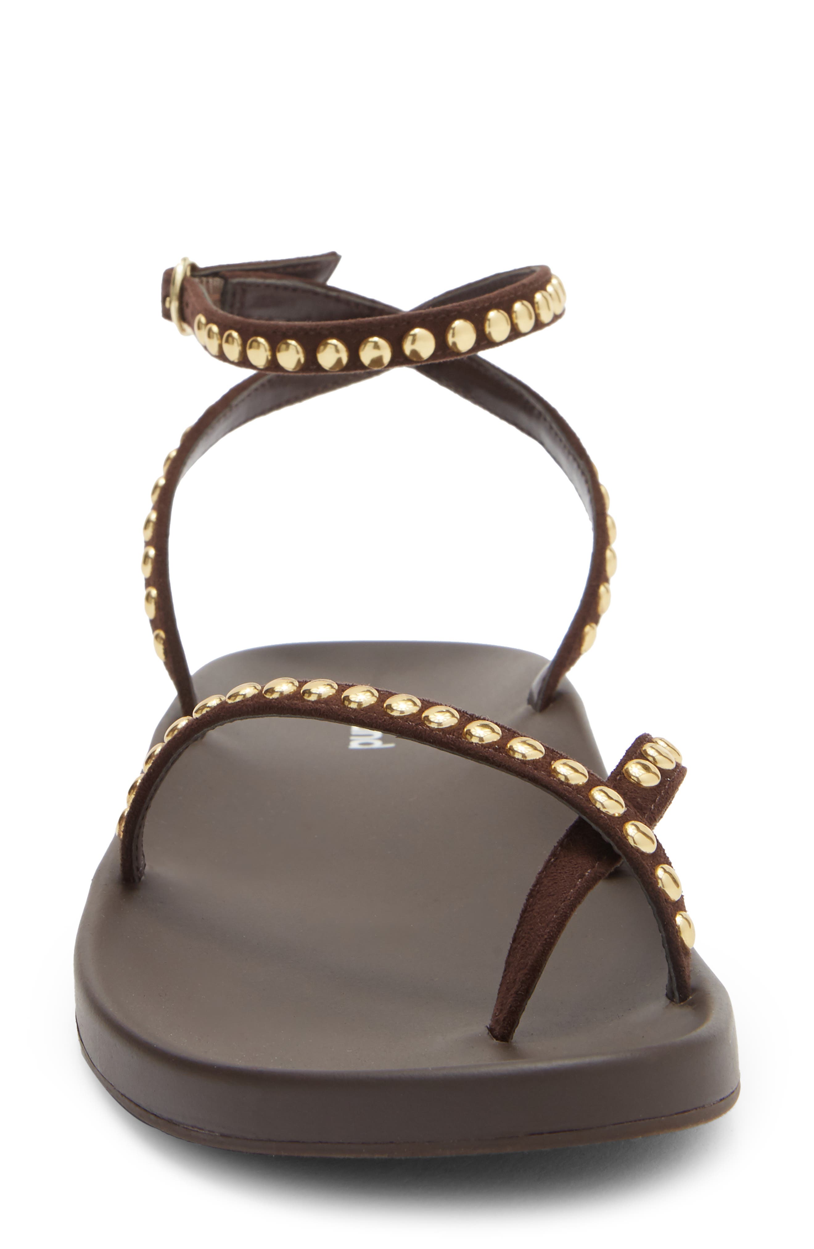 Roux Studded Sandal, Alternate, color, BROWN CHOCOLATE