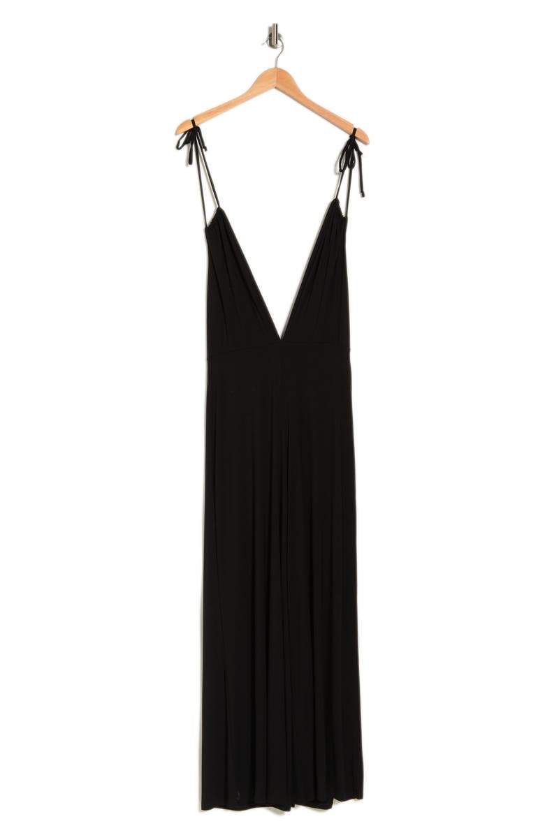 GO COUTURE Low-V Halter Jumpsuit, Alternate, color, Black