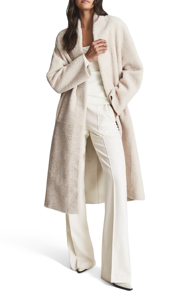 Reiss Odette Genuine Shearling Coat, Main, color,