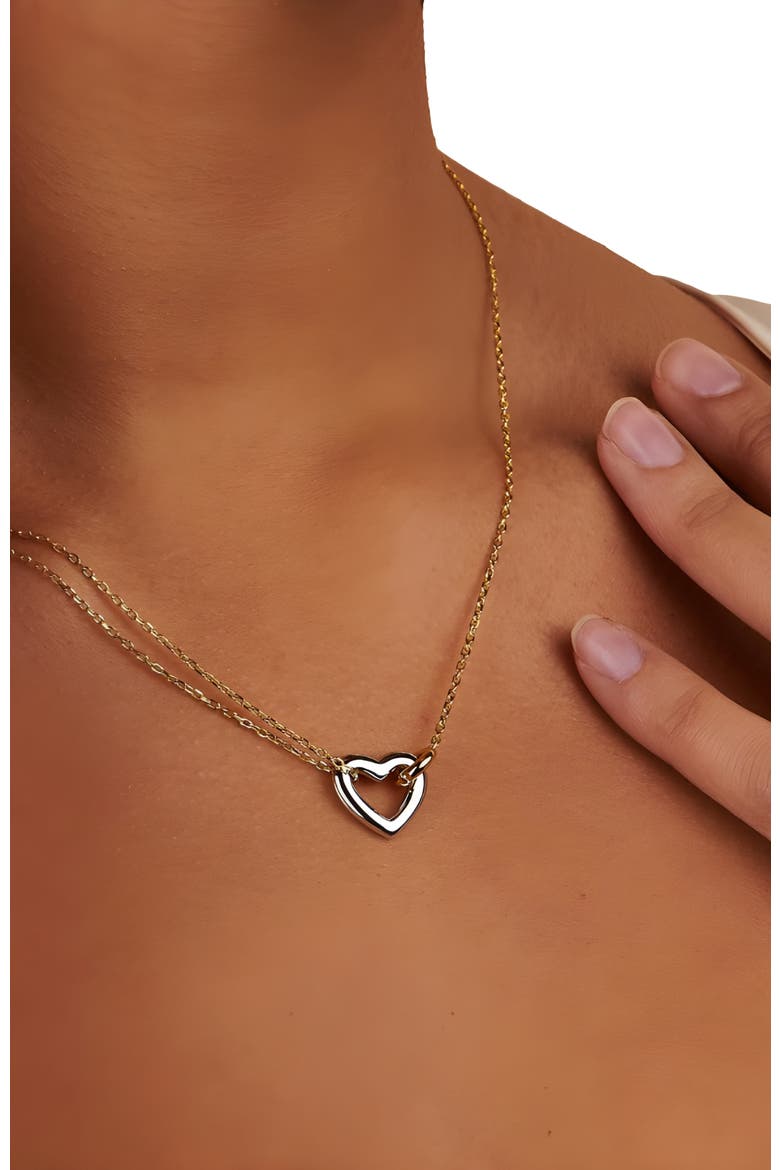 Emma Heart Necklace, Alternate, color, Silver / Gold