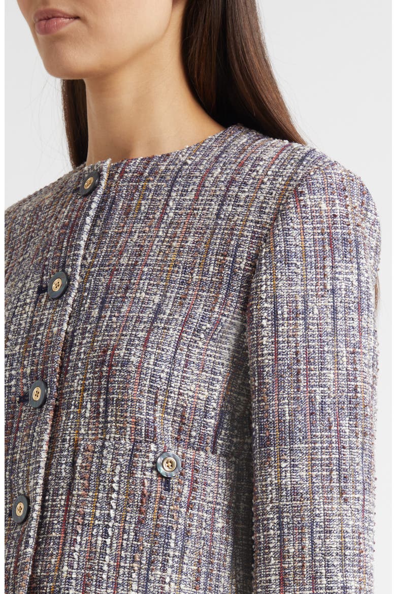 Andrea Cotton Blend Tweed Jacket, Alternate, color, NAVY MULTI
