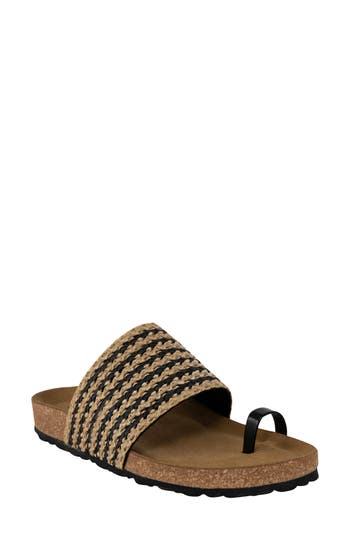 Italian Shoemakers Genebra Woven Sandal In Brown