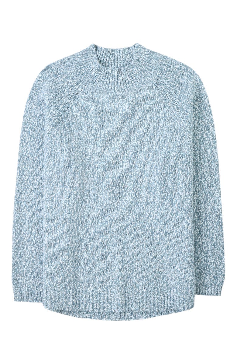 Celtic & Co. Merino Cotton Slouch Funnel Neck Sweater, Main, color, Dark Skylight