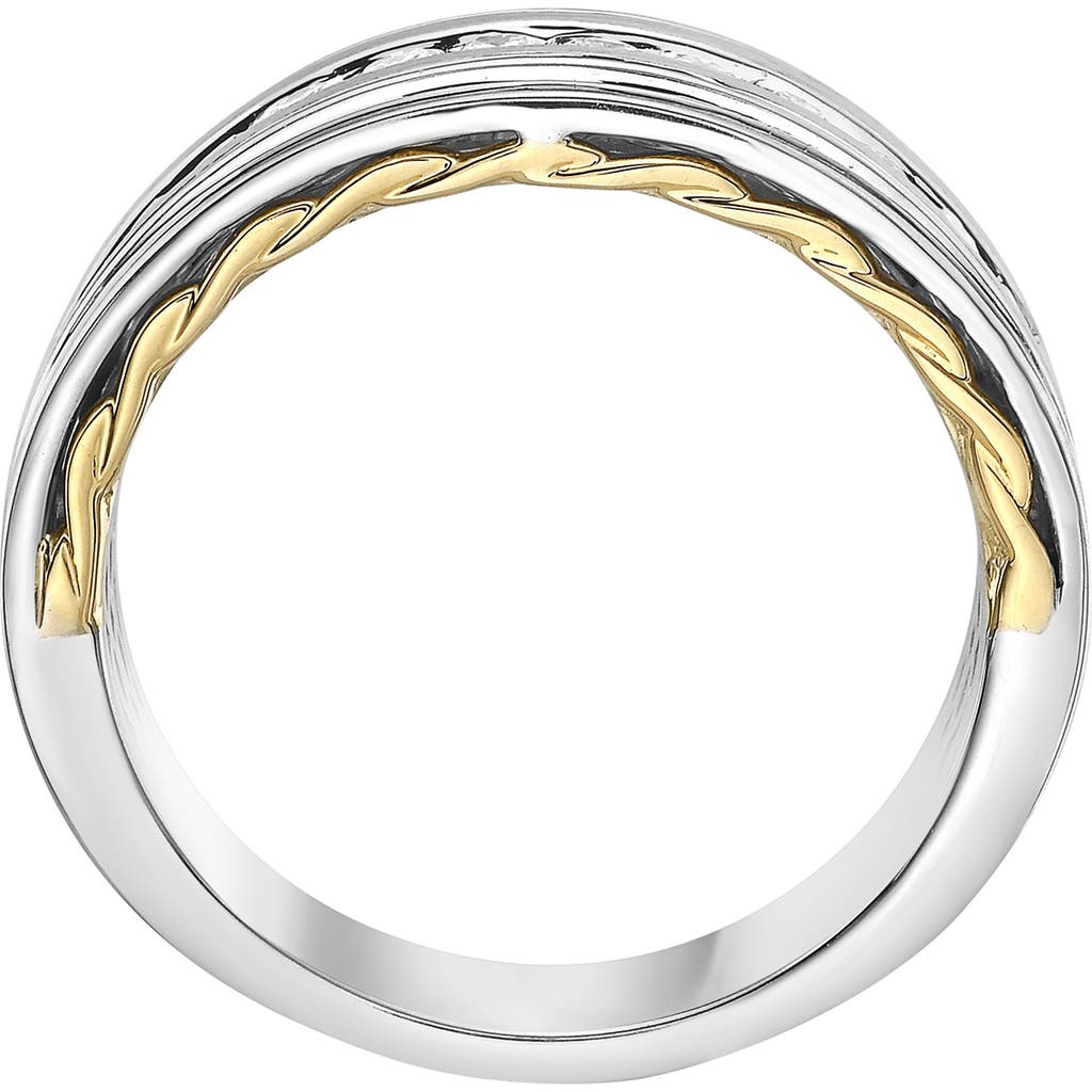 Effy 14k Gold Channel Set Diamond Band Ring In White Gold/yellow Gold